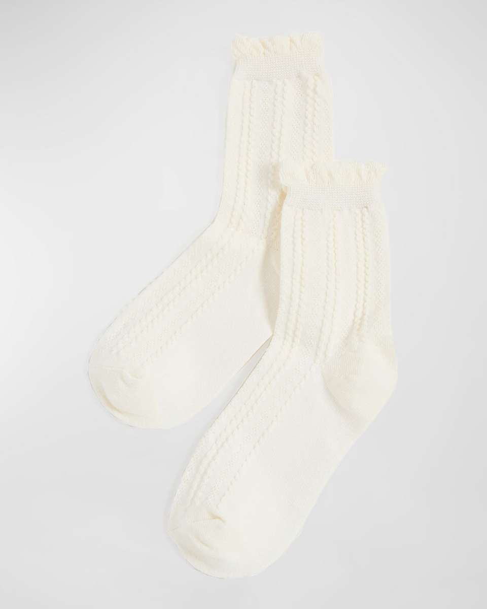 Pointelle Crew Socks